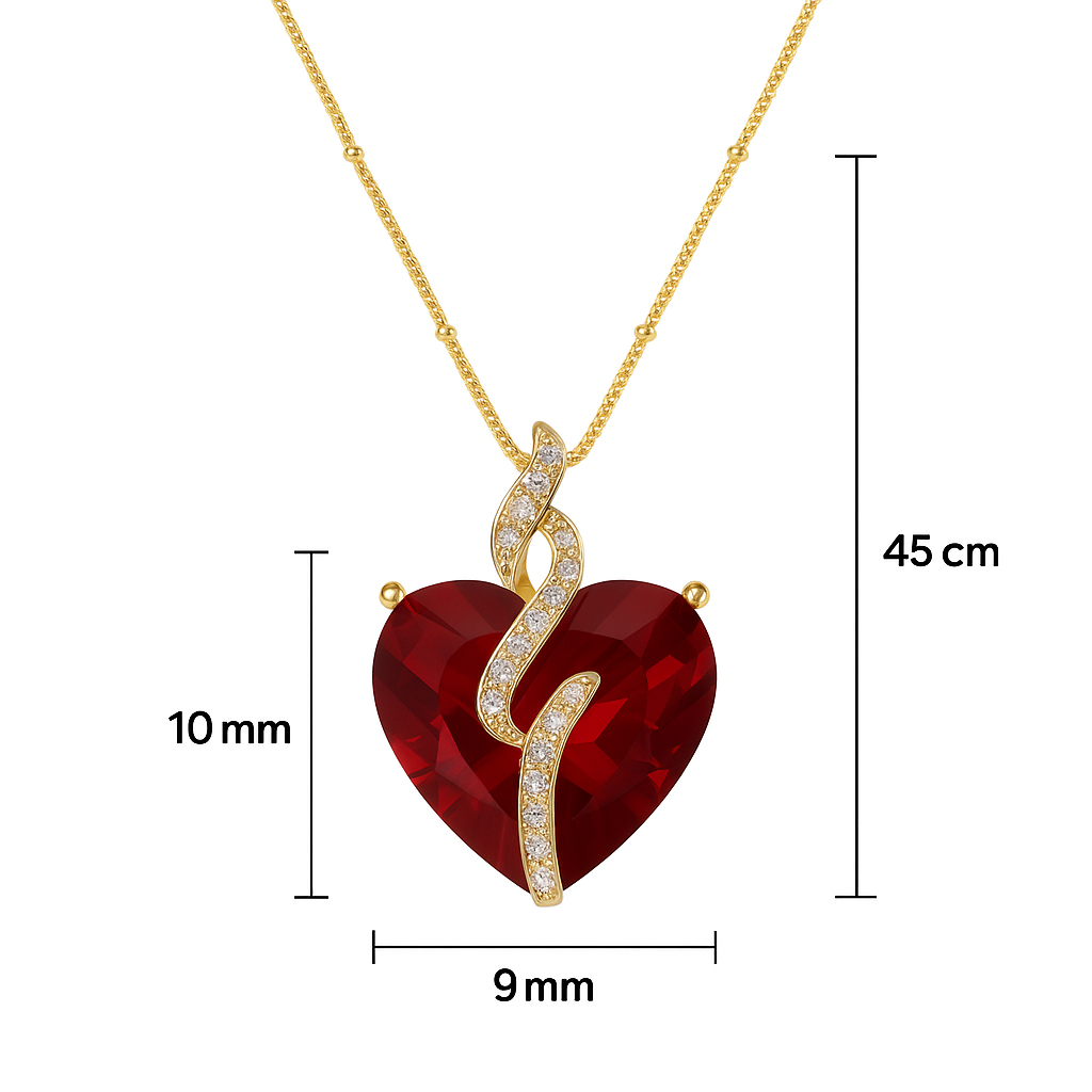  Sweetheart Necklace varëse argjend me zirkon dhe larje ari
