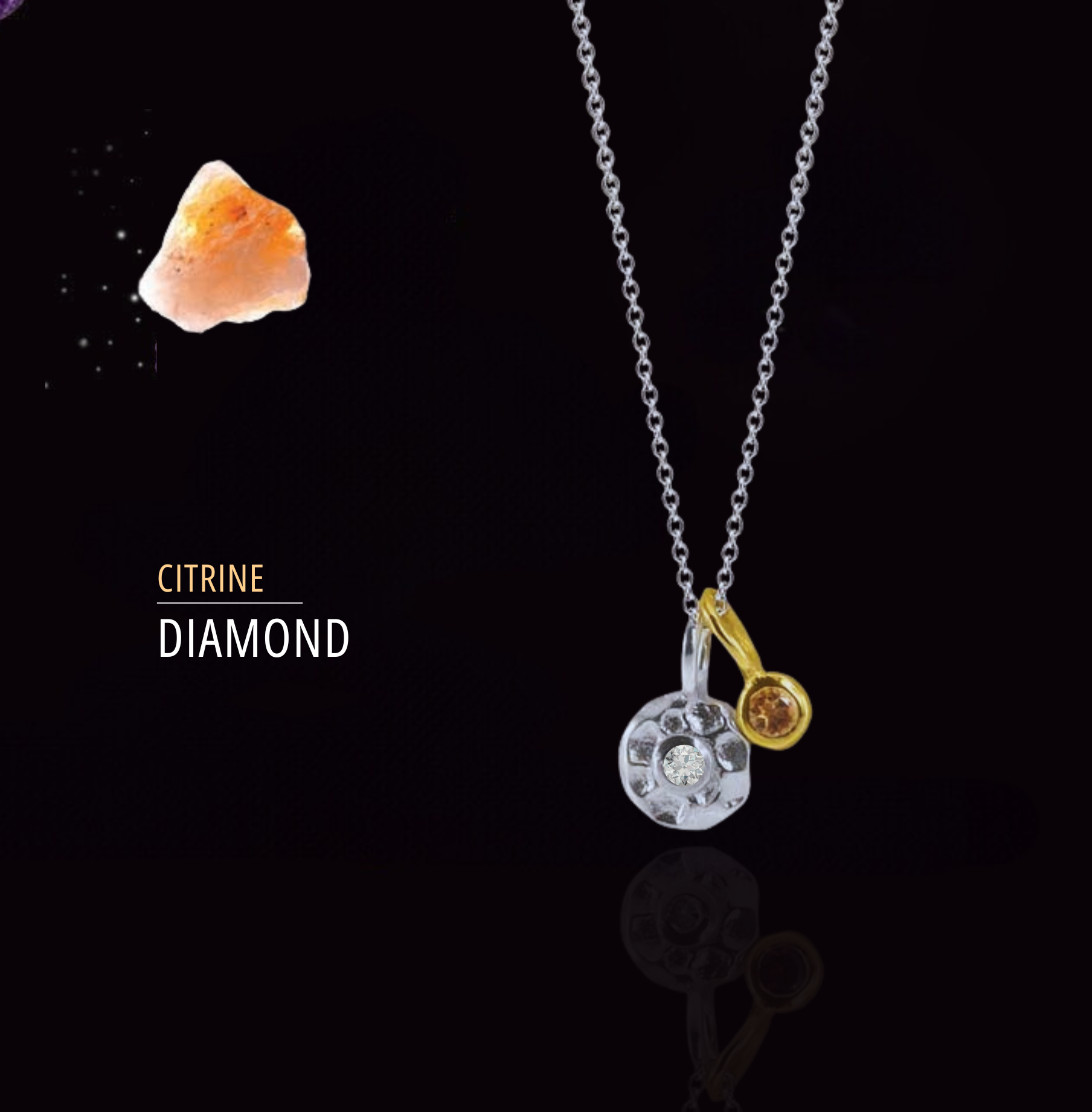 Diamond & Citrine Necklace