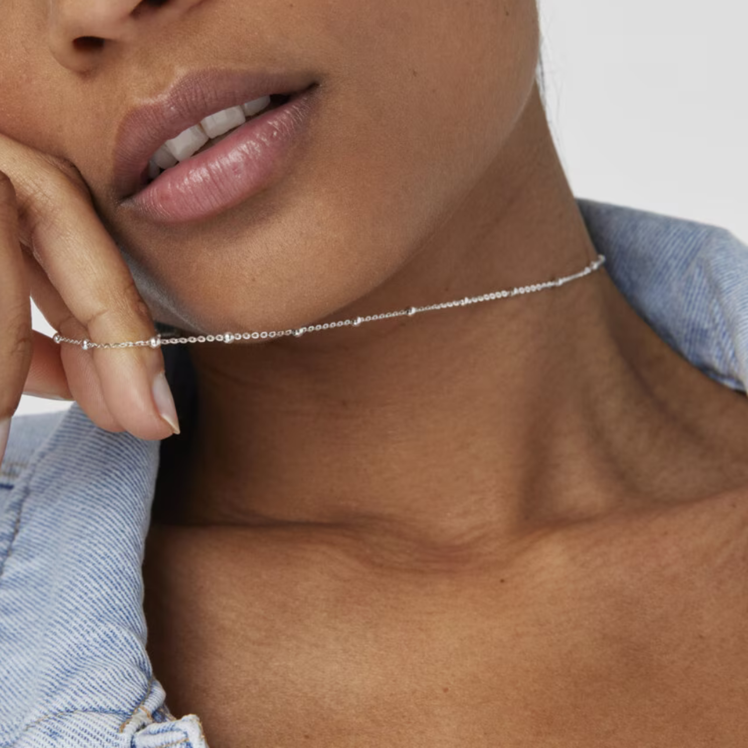 Luna Beads Necklace – Silver