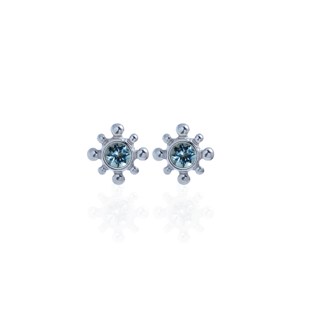 Blue Topaz Margarita Studs