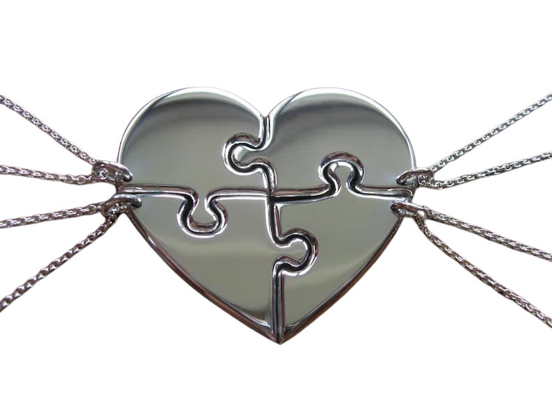 Heart Puzzle of Four Pendant