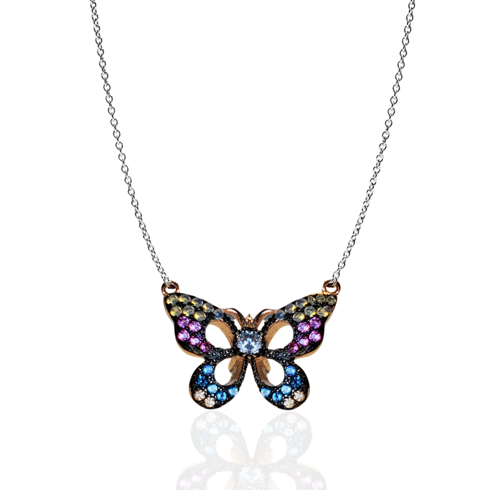 Multicolor Butterfly Necklace