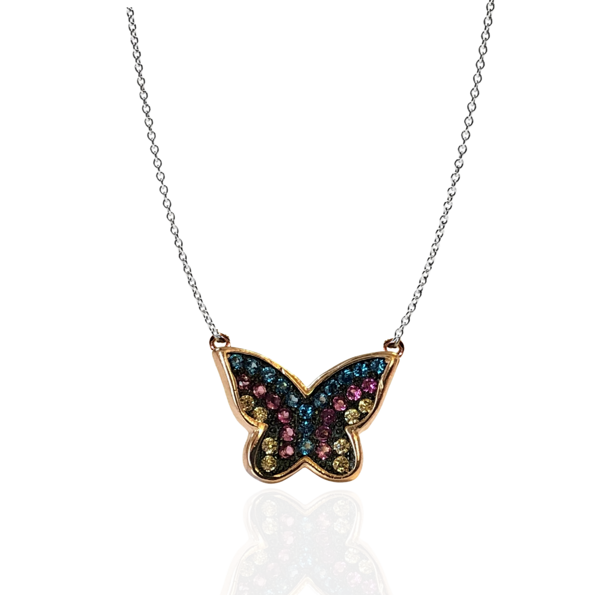 Multicolor Butterfly Necklace