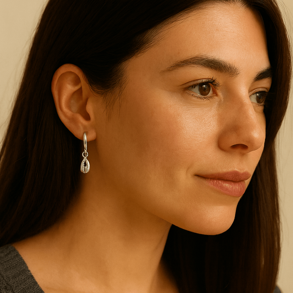 Sea Shell Charm Hoop Earrings