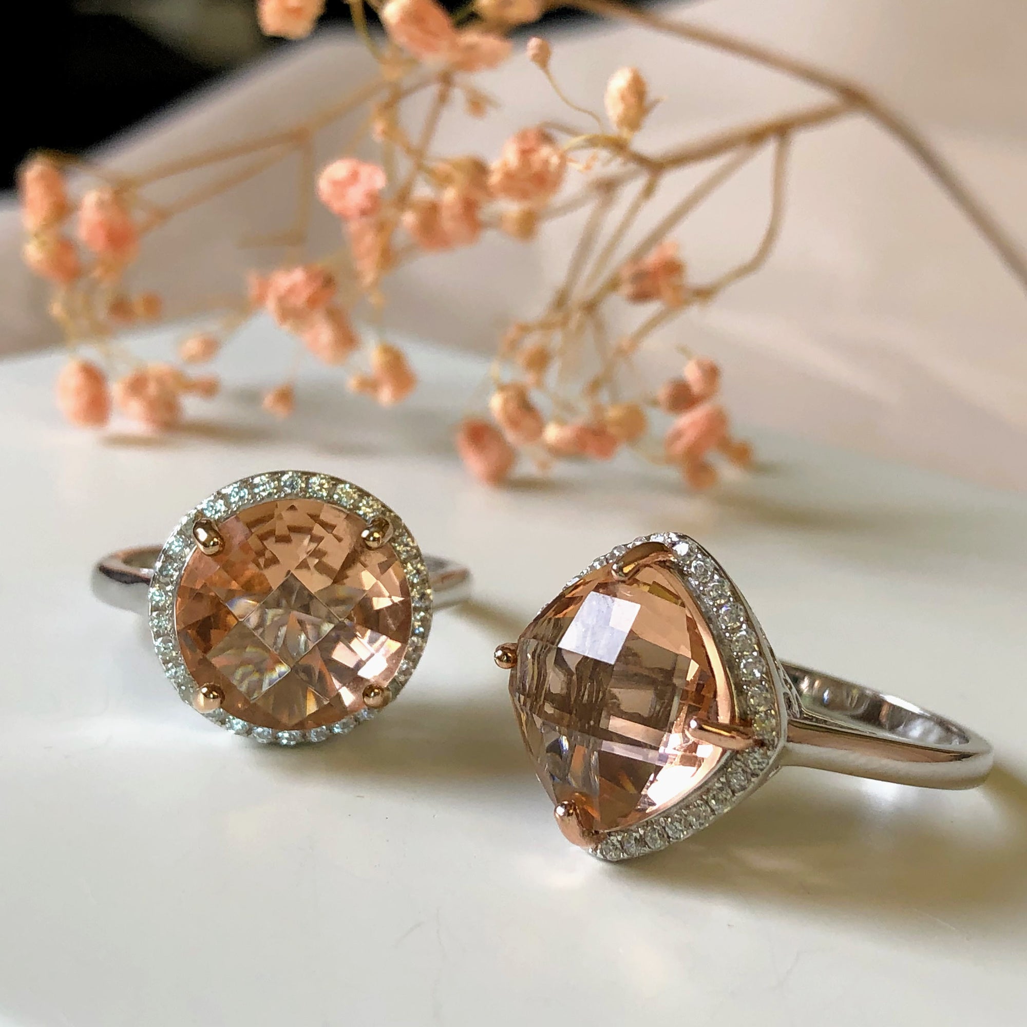 Square Morganite Ring