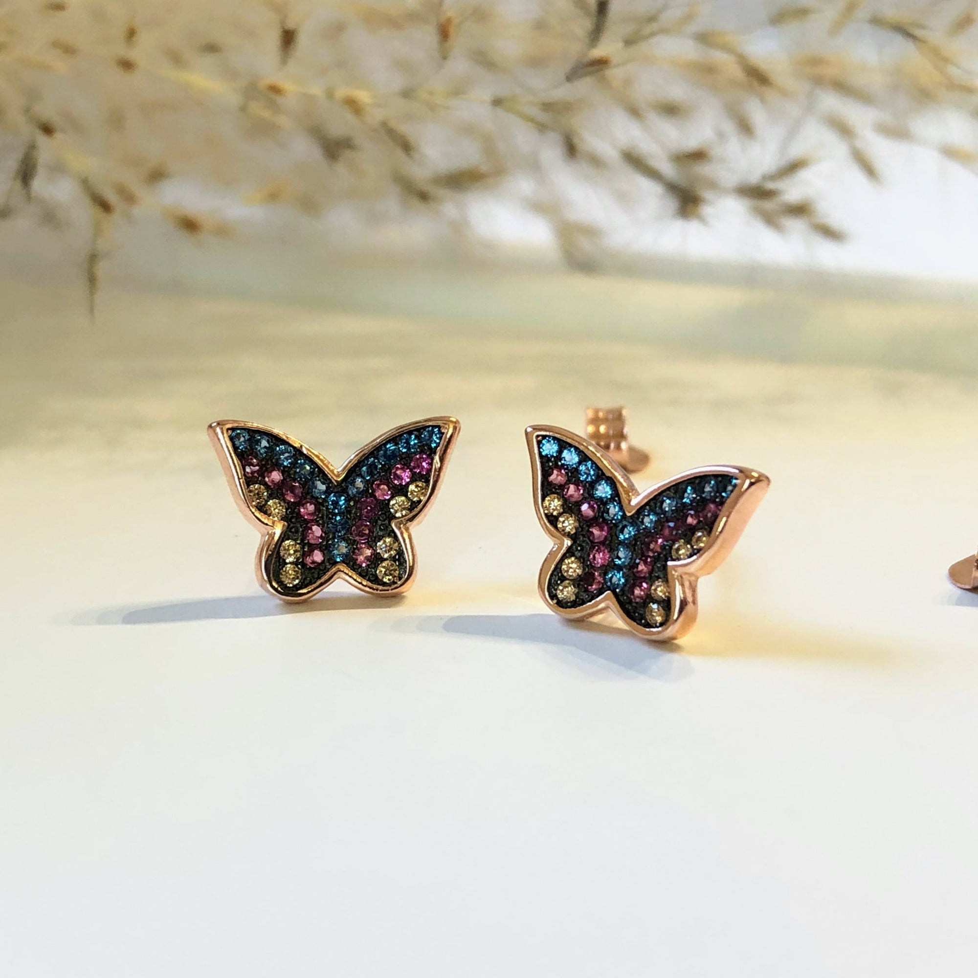 Multicolor Butterfly Earrings