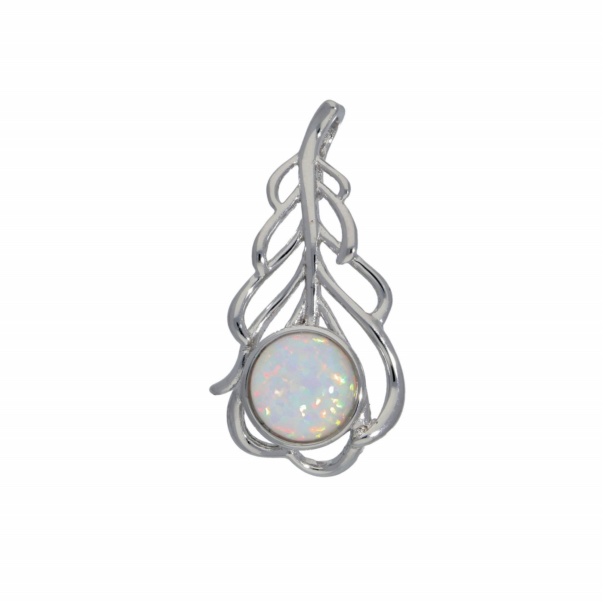 Opal Feather Pendan