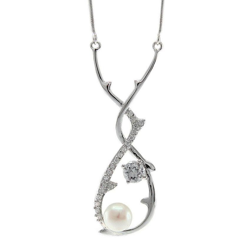 Silver Pearl Necklace - penelope-it.com