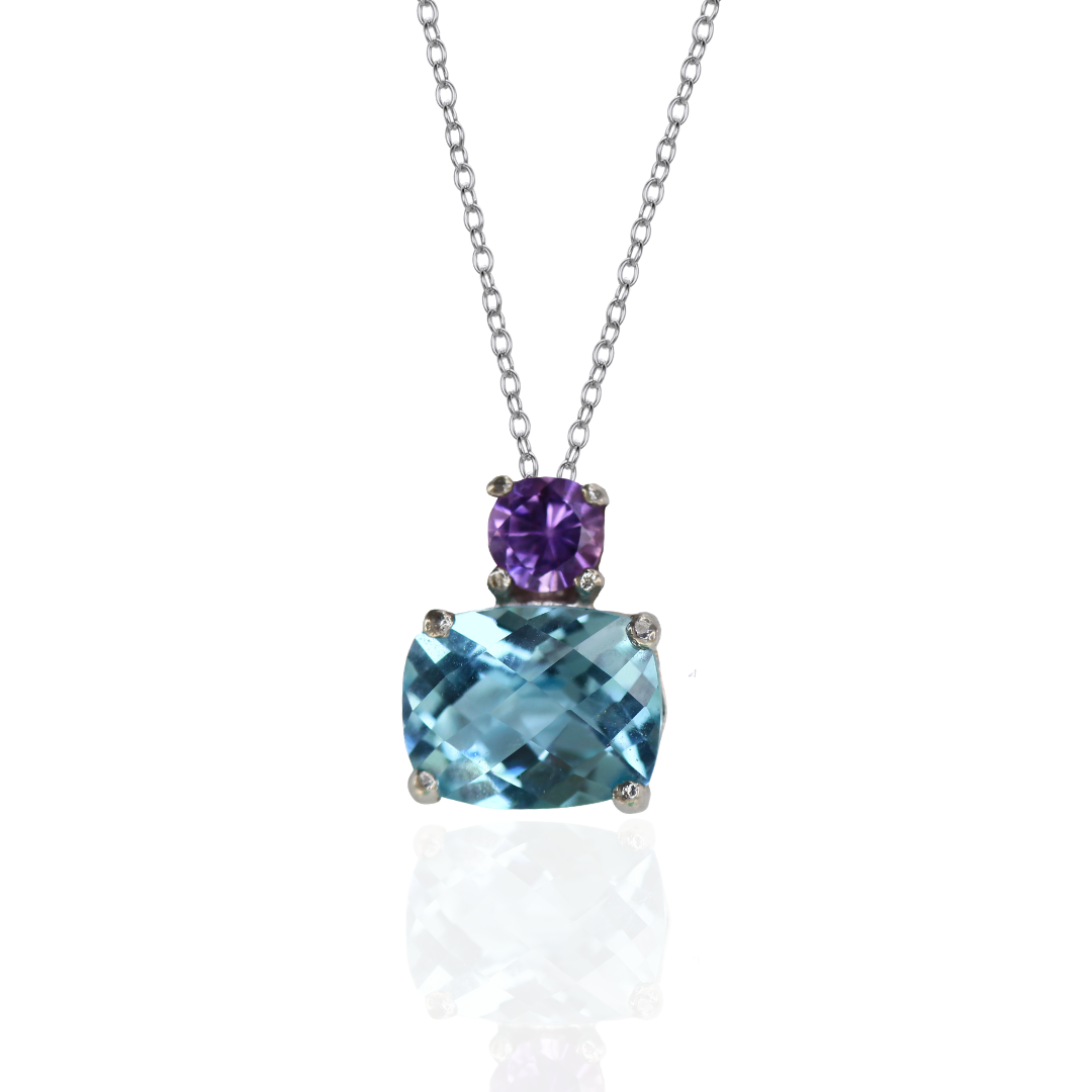 Blue Topaz & Amethyst Necklace