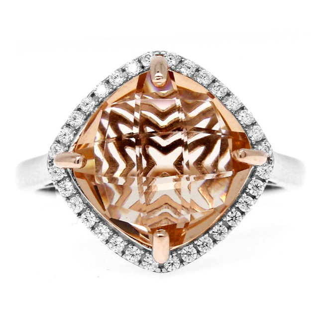 Square Morganite Ring