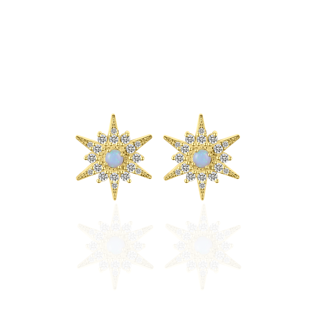 Opal Sunburst Earrings