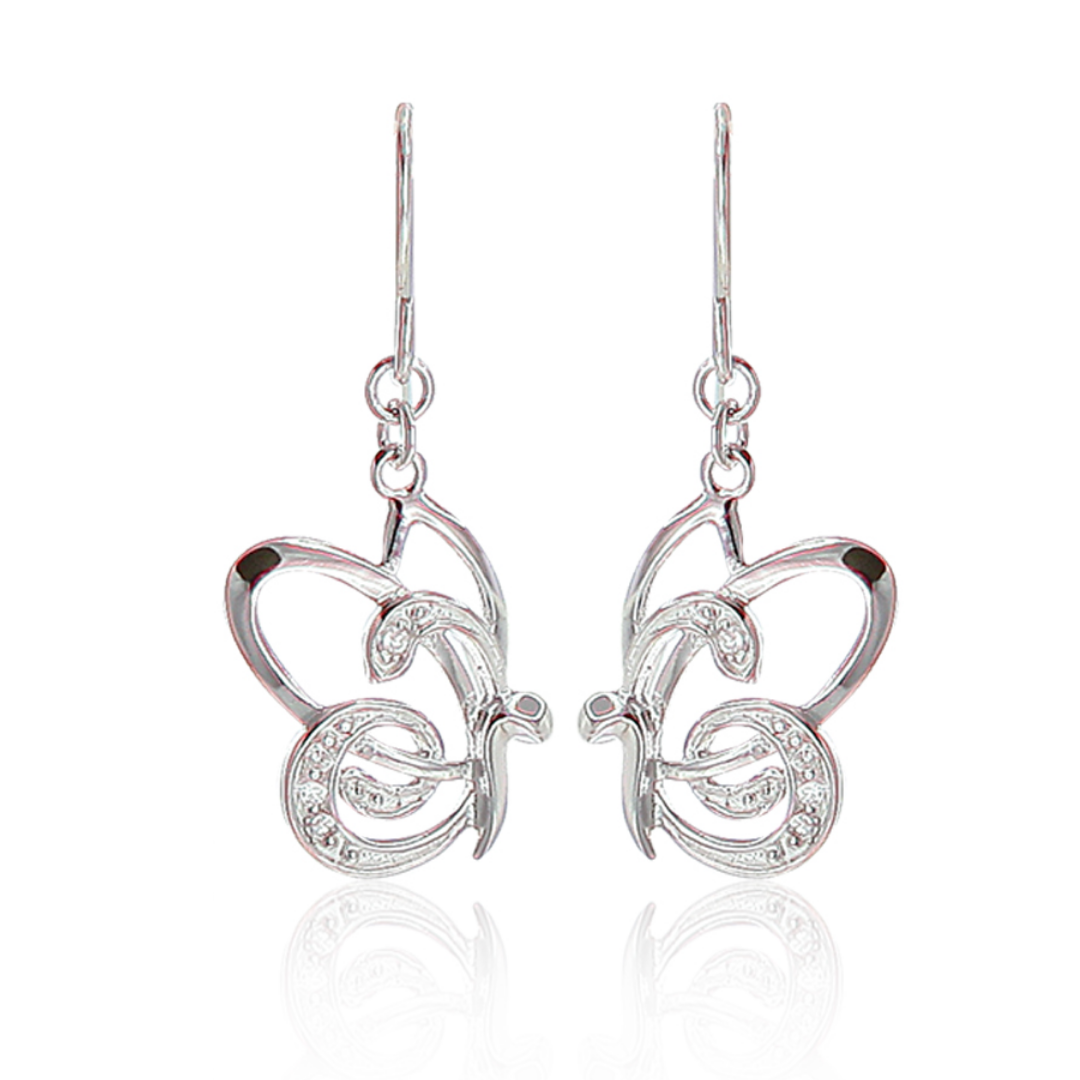 Small Silver Butterfly Earrings