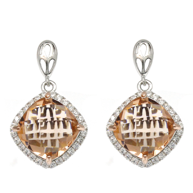 Square Morganite Earrings