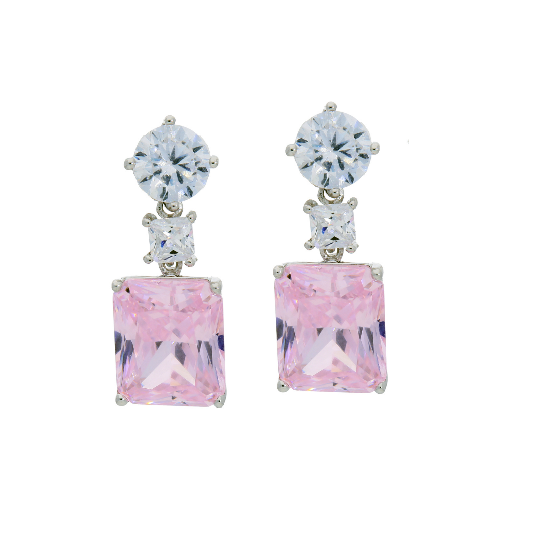 Clear Pink Shine Earrings