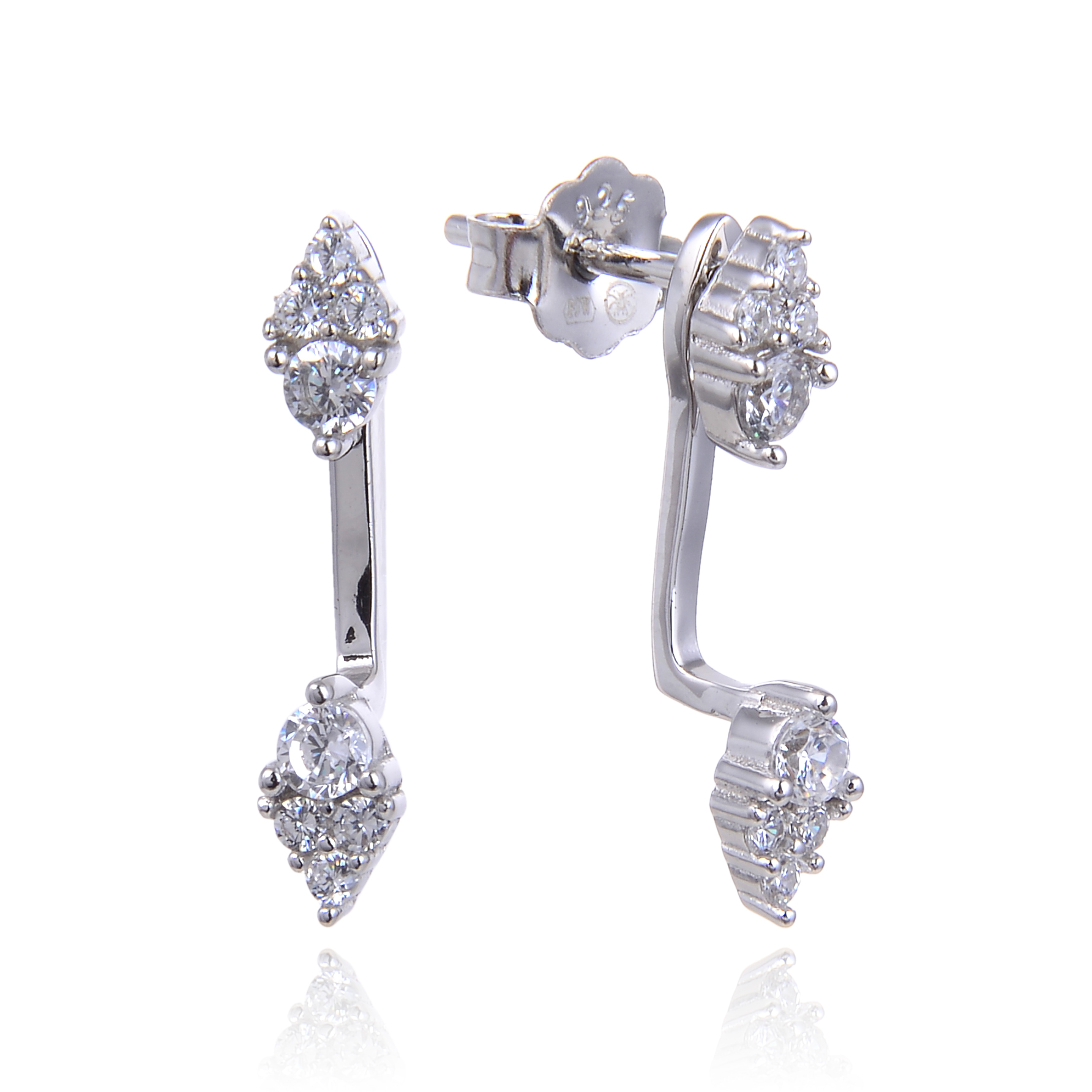 Perry Silver Ear Jacket Earrings