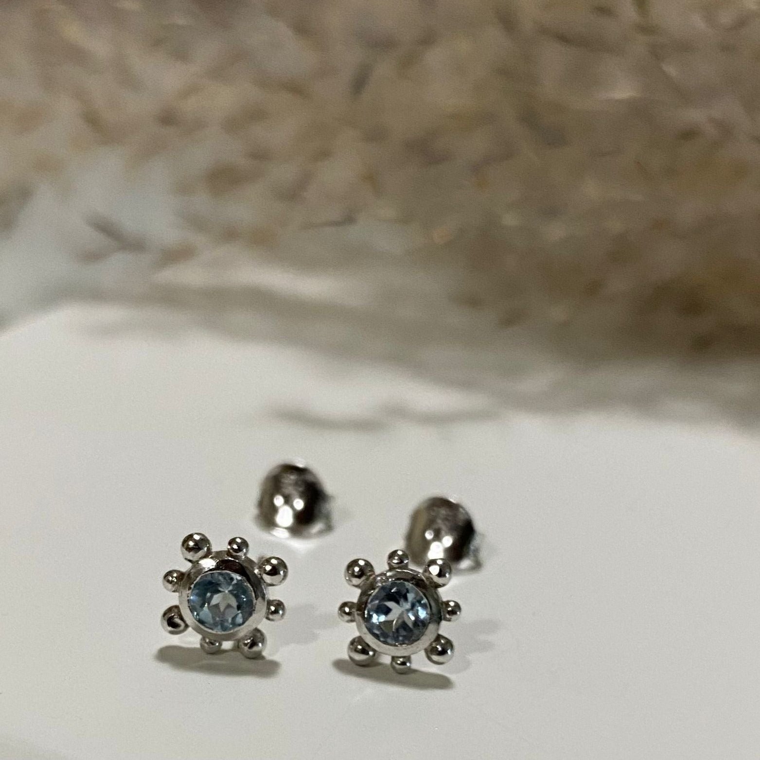 Blue Topaz Margarita Studs