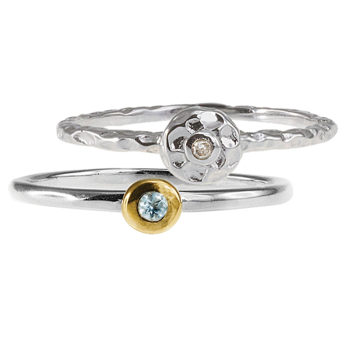 Diamond &amp; Aquamarine Rings