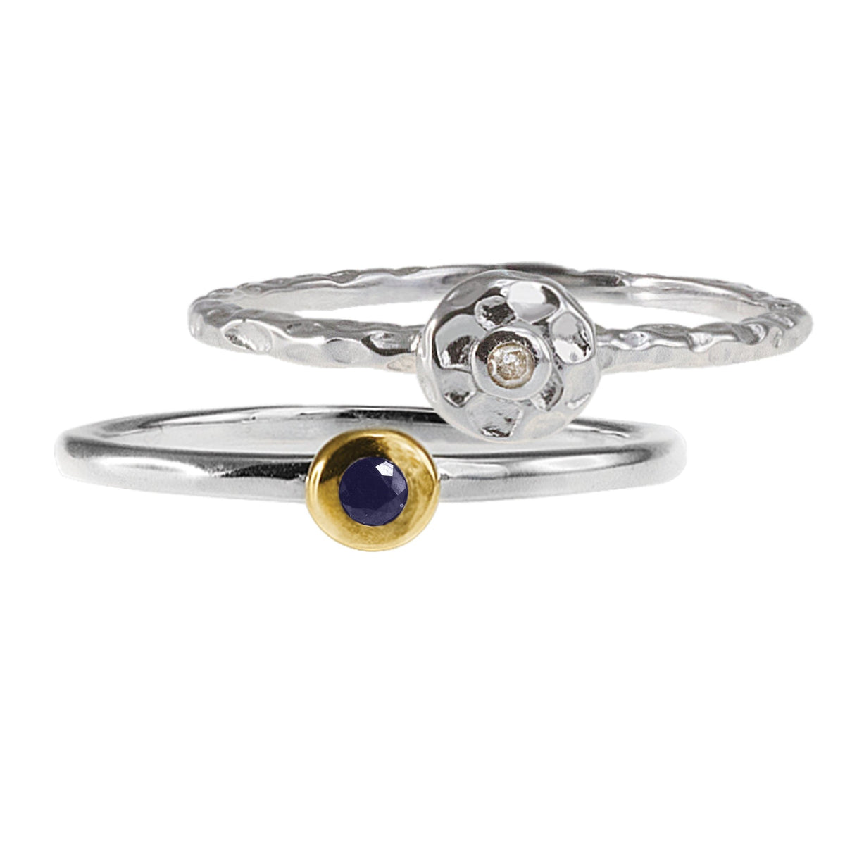 Diamond &amp; Blue Sapphire Rings