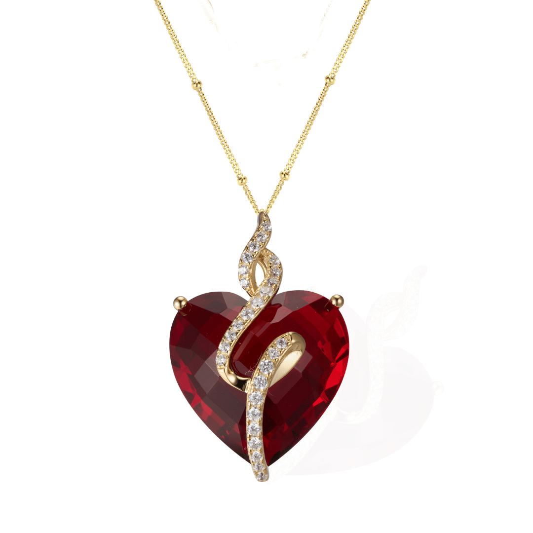  Sweetheart Necklace varëse argjend me zirkon dhe larje ari